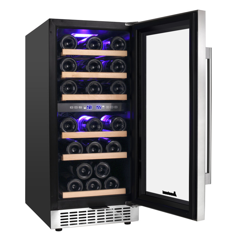 AOBOSI 28 Cans (12 oz.) Beverage Refrigerator with Wine Storage and